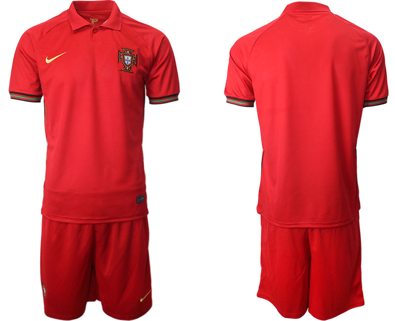 Men 2021 European Cup Portugal home red Soccer Jersey->portugal jersey->Soccer Country Jersey